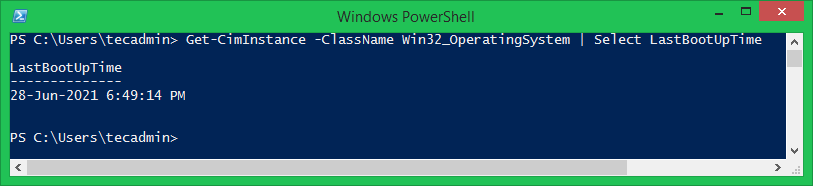 在 PowerShell 中检查计算机正常运行时间