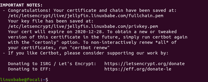 jellyfin 启用 https certbot letencrypt