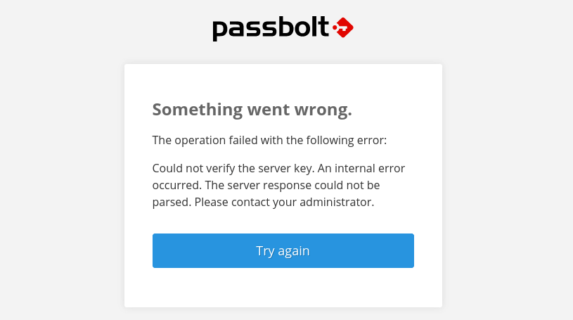 passbolt 无法验证服务器密钥