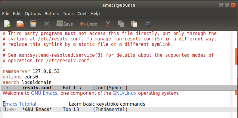 Ubuntu Linux 上的 Emacs 编辑器