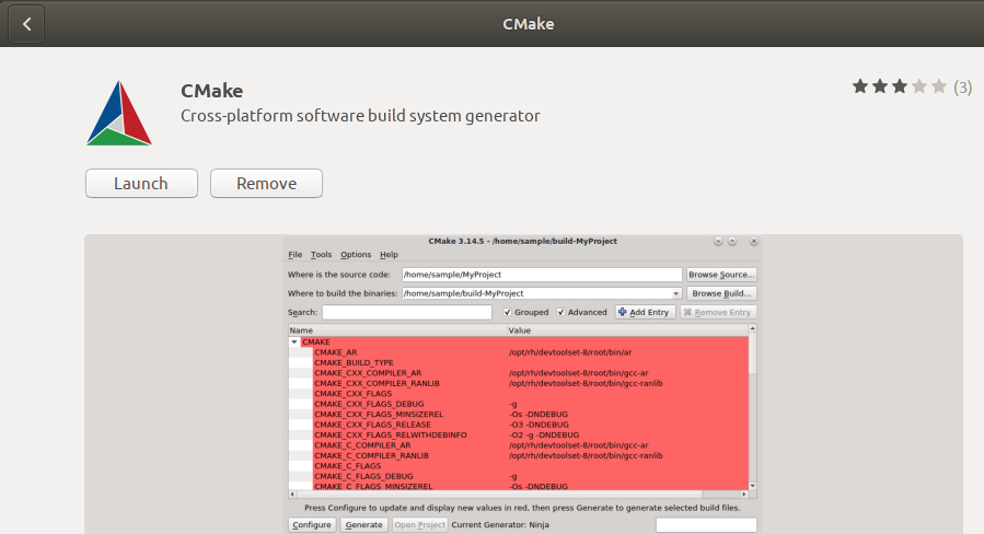 启动 CMake