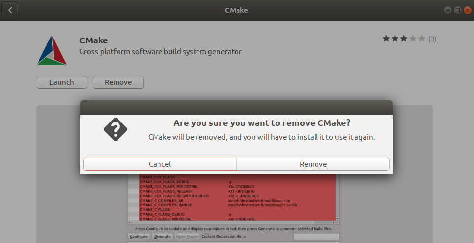 删除 CMake