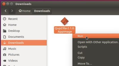 运行 qupzilla appimage