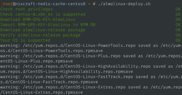 Migrating from CentOS 8 to AlmaLinux started