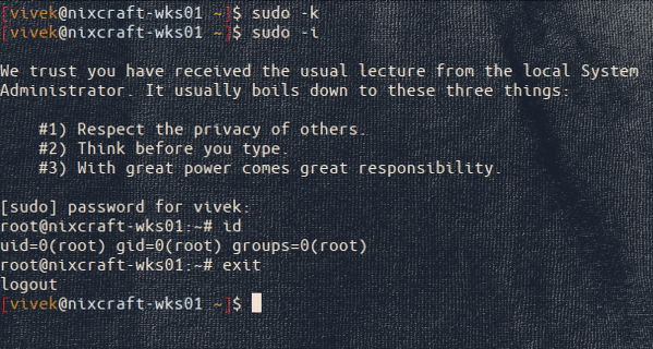 How to force sudo to give a lecture every time our users use it on Linux or unix