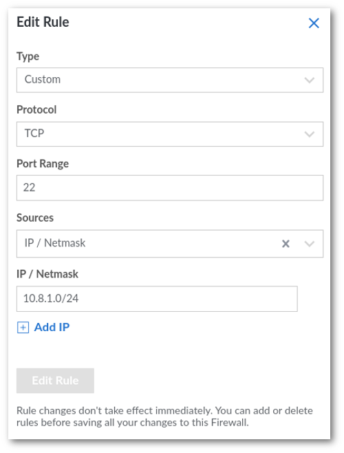 SSH Linode firewall rules