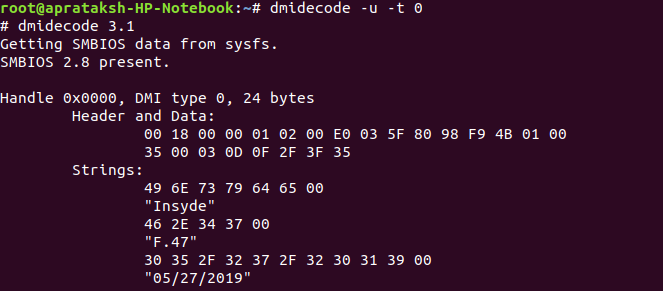 Dmidecode 十六进制转储