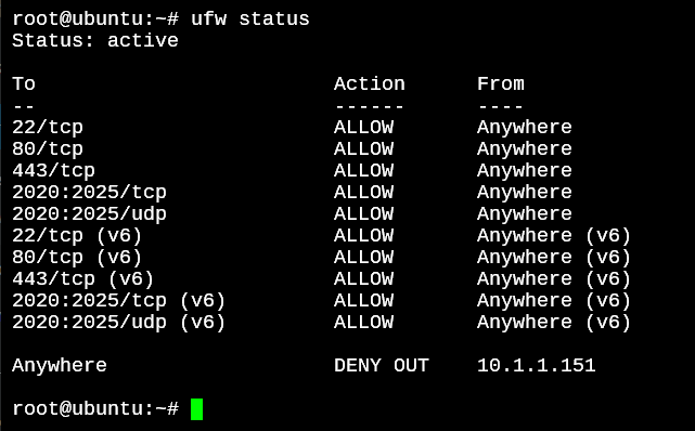 Ufw 拒绝来自 IP 地址的传出流量