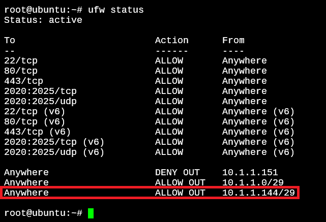 Ufw 允许 IP 地址的子网范围