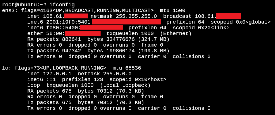 Ifconfig 命令输出