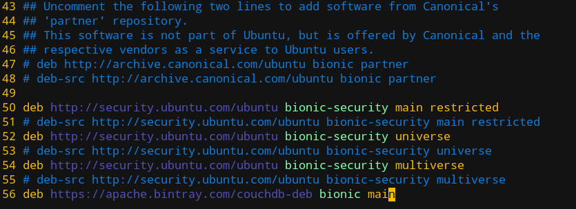 Couchdb Ubuntu 添加源列表