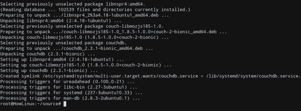 Couchdb Ubuntu 安装完成