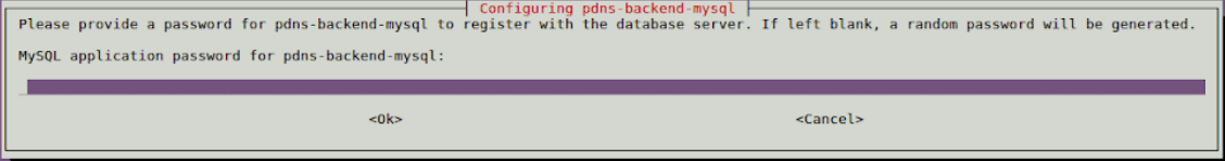 在安装过程中，pdns-backend-mysql 会询问您是否希望它“使用 dbconfig-common 为 pdns-backend-mysql 配置数据库”？ 选择是。