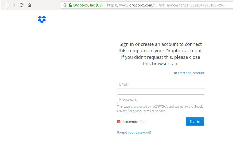 登录 DropBox 帐户