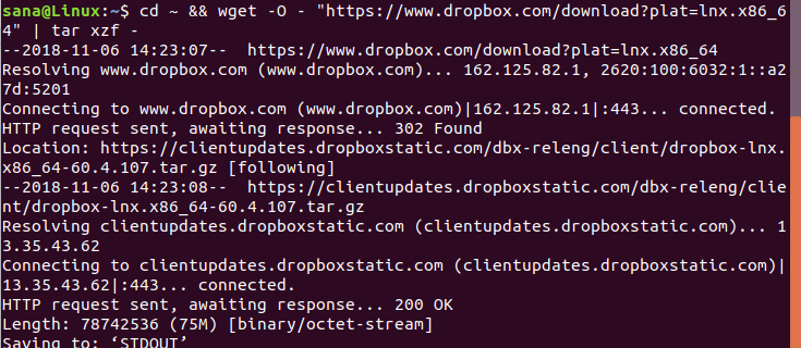 使用 wget 下载 DropBox 包