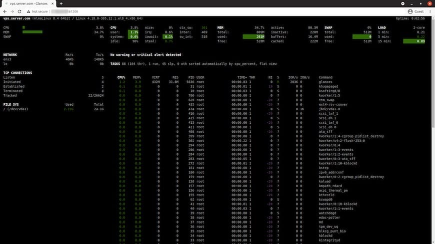 在 AlmaLinux 8 上安装 Glances