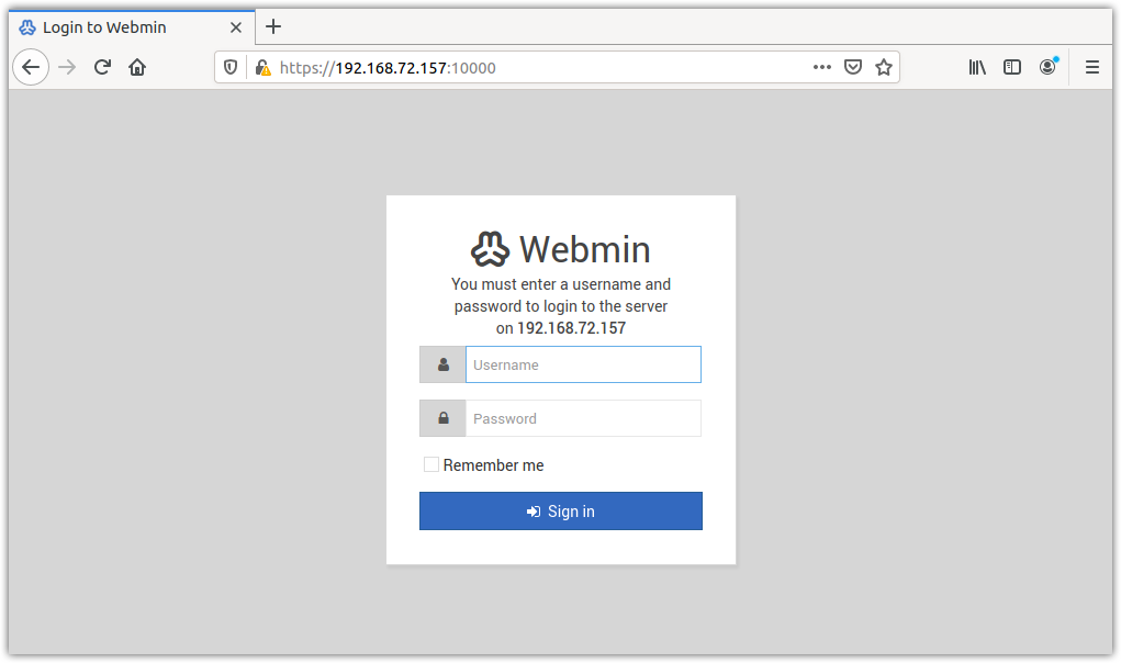 登录到 Webmin