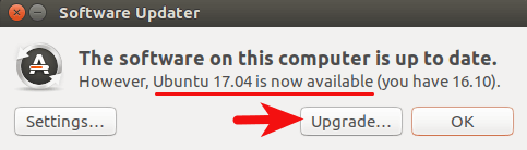 从 Ubuntu 16.10 升级到 Ubuntu 17.04