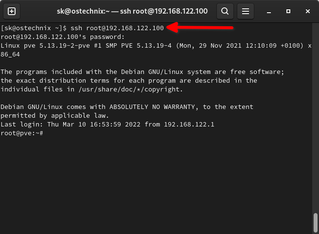 通过 SSH 访问 Proxmox VE