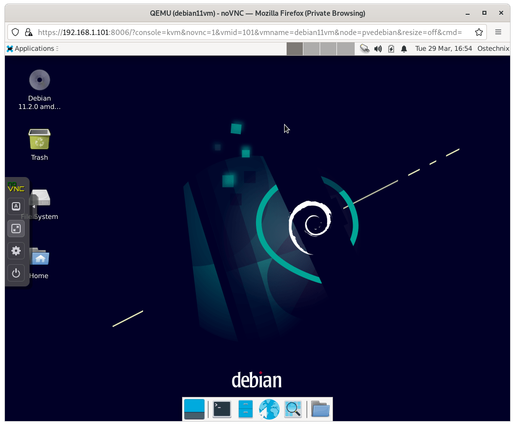 在 Proxmox 上运行的 Debian 11 虚拟机