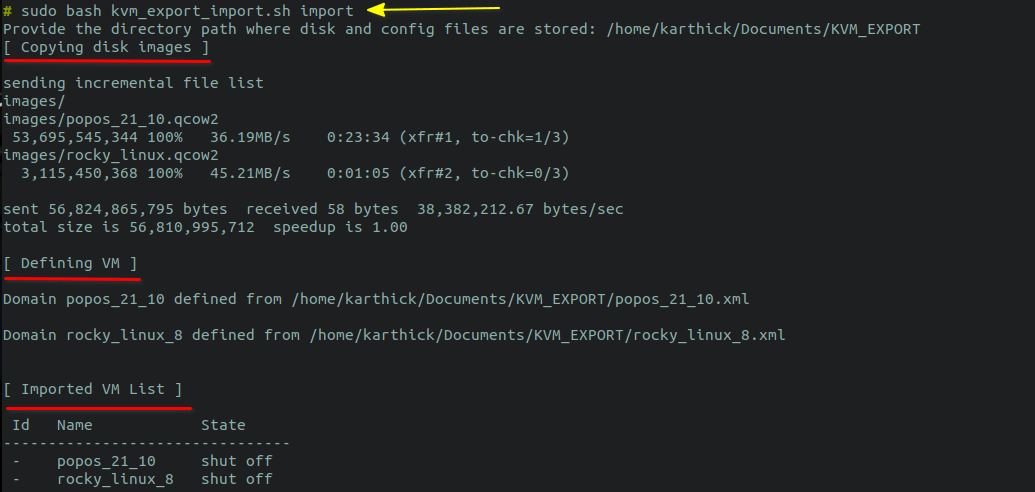 使用 Bash 脚本导入 KVM 虚拟机