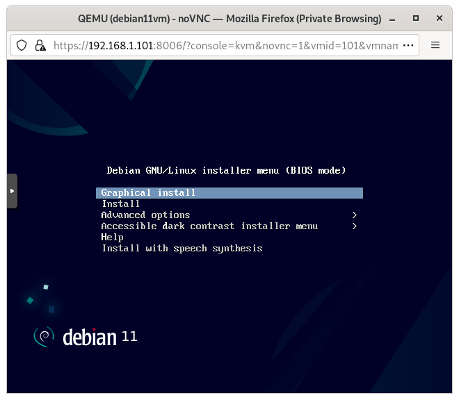 在 Proxmox 上安装 Debian 11 虚拟机