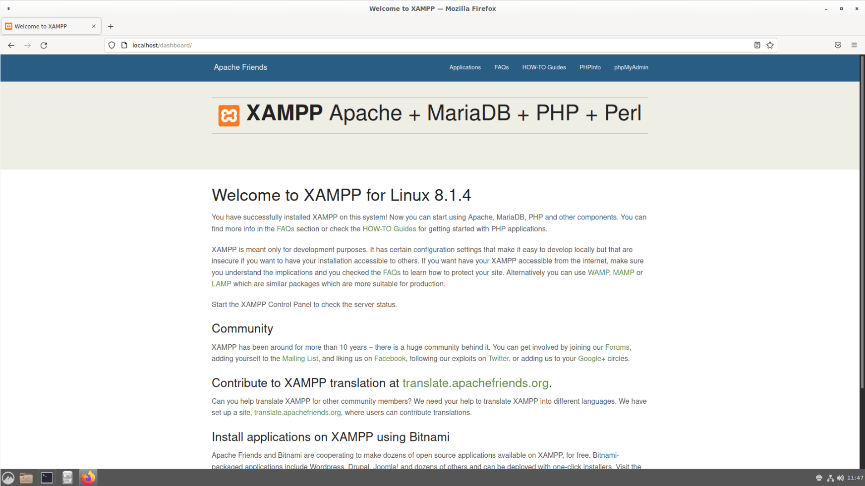 XAMPP 测试页