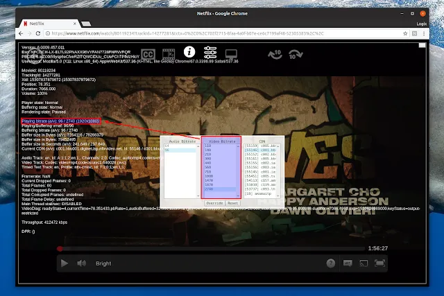 Netflix 1080p 视频质量 Google Chrome Linux